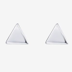 Minimalist Triangle Studs – 925 Silver, White Gold Plated, Perfect Everyday